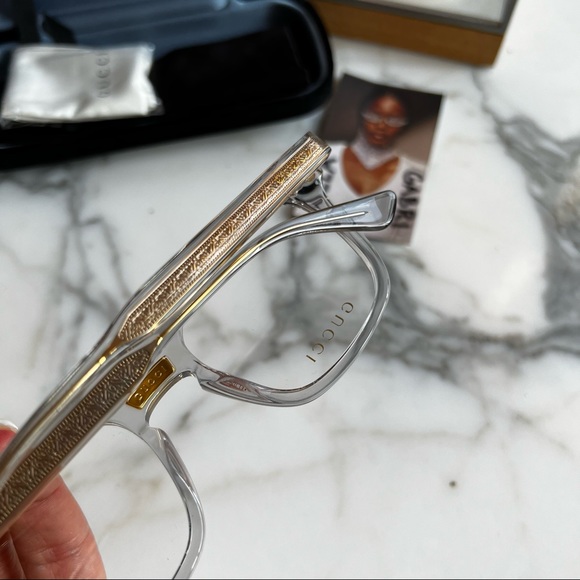 NEW GUCCI GG0184O Clear Square Eyeglasses Frames - Picture 4 of 7